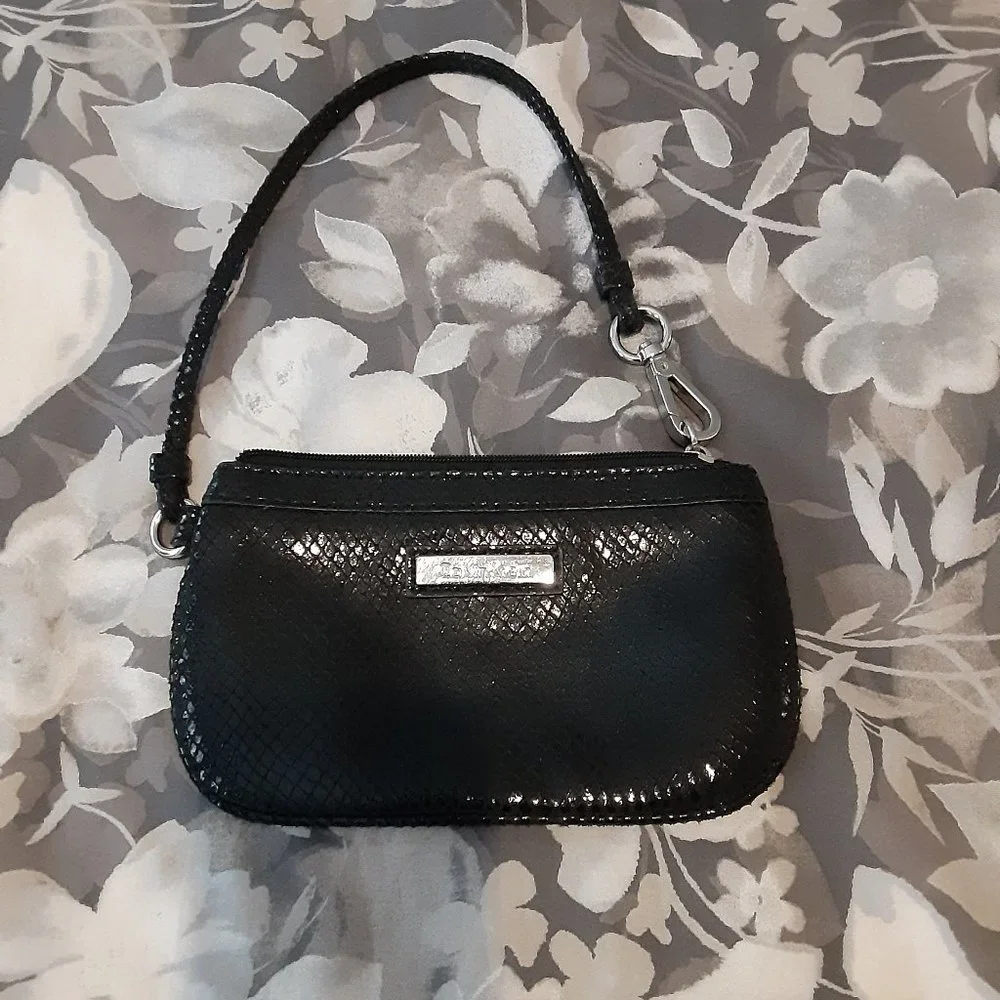 Calvin Klein black snakeskin design mini purse
